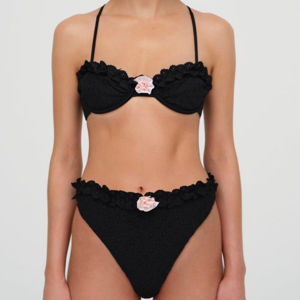 For Love & Lemons Clove Underwire Bikini Top Size XXS / Black - Picture 2 of 3